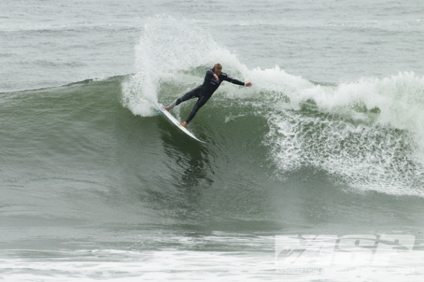 Dusty Payne (HAW), 23, blasting into Round 3 of the O'Neill Coldwater Classic.