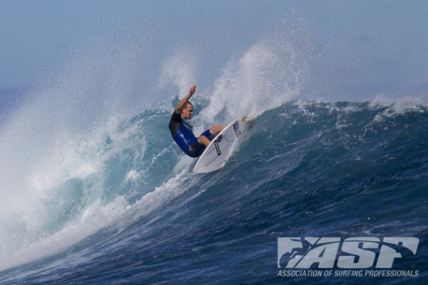 C.J. Hobgood (USA), 33, does some product testing in Fiji.
