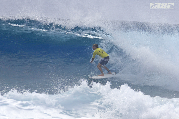 Mitch Parkinson (AUS) on one of the waves of the day. Pic ASP/Will H-S