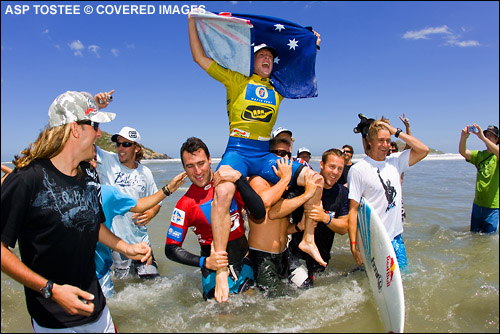 Mick Fanning = World Champ.  Surf Photo Credit ASP Tostee