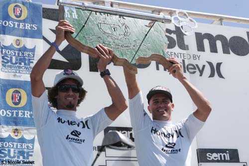 Kelly Slater and Rob Machado Win The Hurley Keys to the Continent Surf Contest.  Photo Credit ASP Media